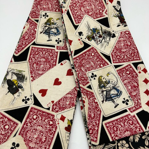 4638木綿半幅帯 不思議の国のアリス（トランプ柄） 豪華水引3点 高級絹