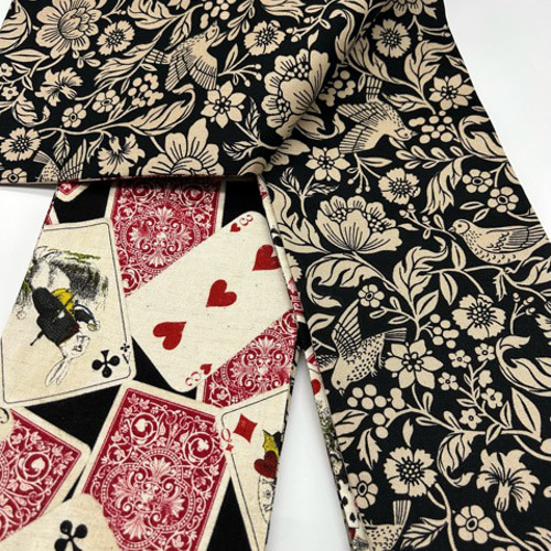 4638木綿半幅帯 不思議の国のアリス（トランプ柄） 豪華水引3点 高級絹