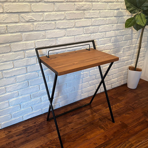 国産無垢材折りたたみデスク 幅65 奥行45高さ80cm 机・デスク Santa Pa