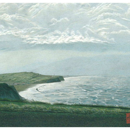 小物などお買い得な福袋 アート 絵画 色鉛筆 「望来海岸」 絵画 Gravity Art Gallery 絵画