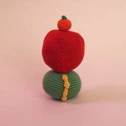 【干支の龍くん、鏡餅なのに体育座りが悩ましい】あみぐるみ インテリア雑貨 プレゼント 5枚目の画像