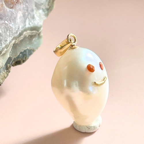 k18 バロックパールのハロウィンお化けちゃん ペンダントトップ
