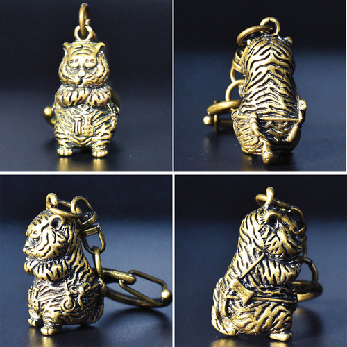 真鍮 キーホルダー 福 トラ 虎 寅 干支 ビンテージ 風水 その他