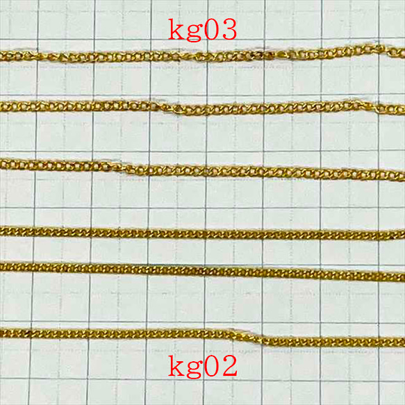 鏈條1m Kihei★kg02/金色★寬度約1.5mm Kihei Chain 配件鏈條 第2張的照片