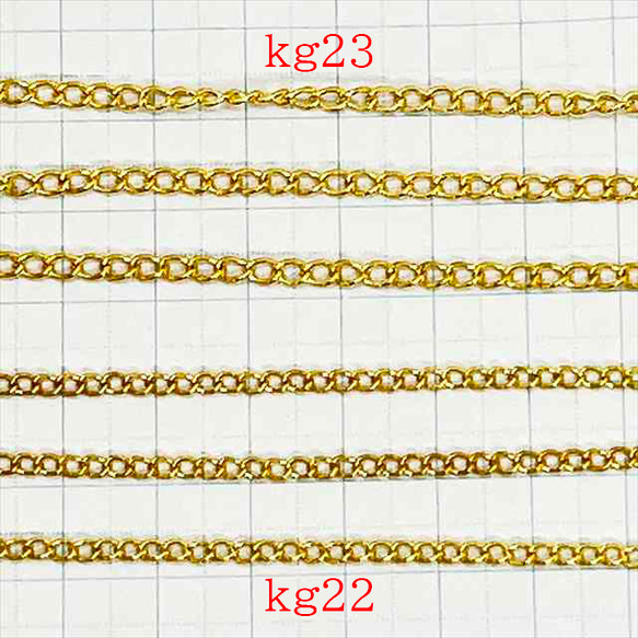鏈條1m Kihei★kg23/金色★寬度約3.0mm Kihei Chain 配件鏈條 第2張的照片