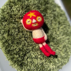 体育座りレスラーくん 羊毛フェルト ぎんペー堂 通販 11887871