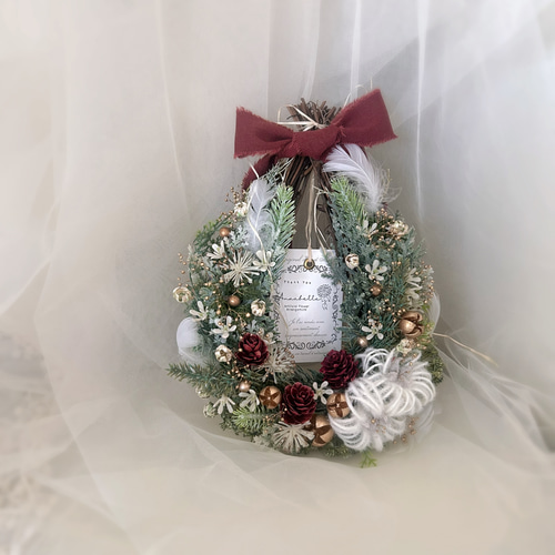 クリスマスリース、しずく型リース クリスマスリース、しずく型リース
