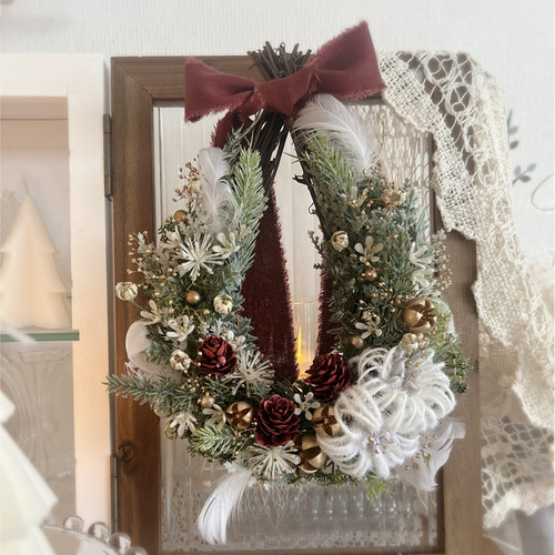 クリスマスリース、しずく型リース