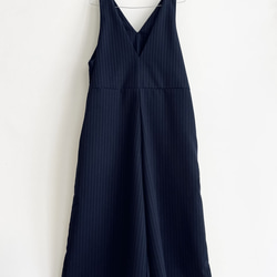 ゆったりサロペットパンツ♪　navy X grey stripe 8枚目の画像