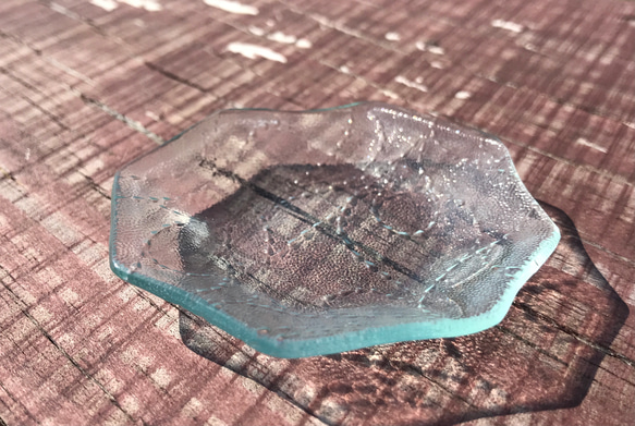 豆皿　薬味皿　マルチトレイ　SDGs  昭和レトロガラス食器　昭和型板ガラス　スイートピー 2枚目の画像
