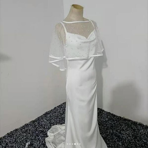 フランス風 ドレス+ケープ 2点セット シンプル カジュアル  