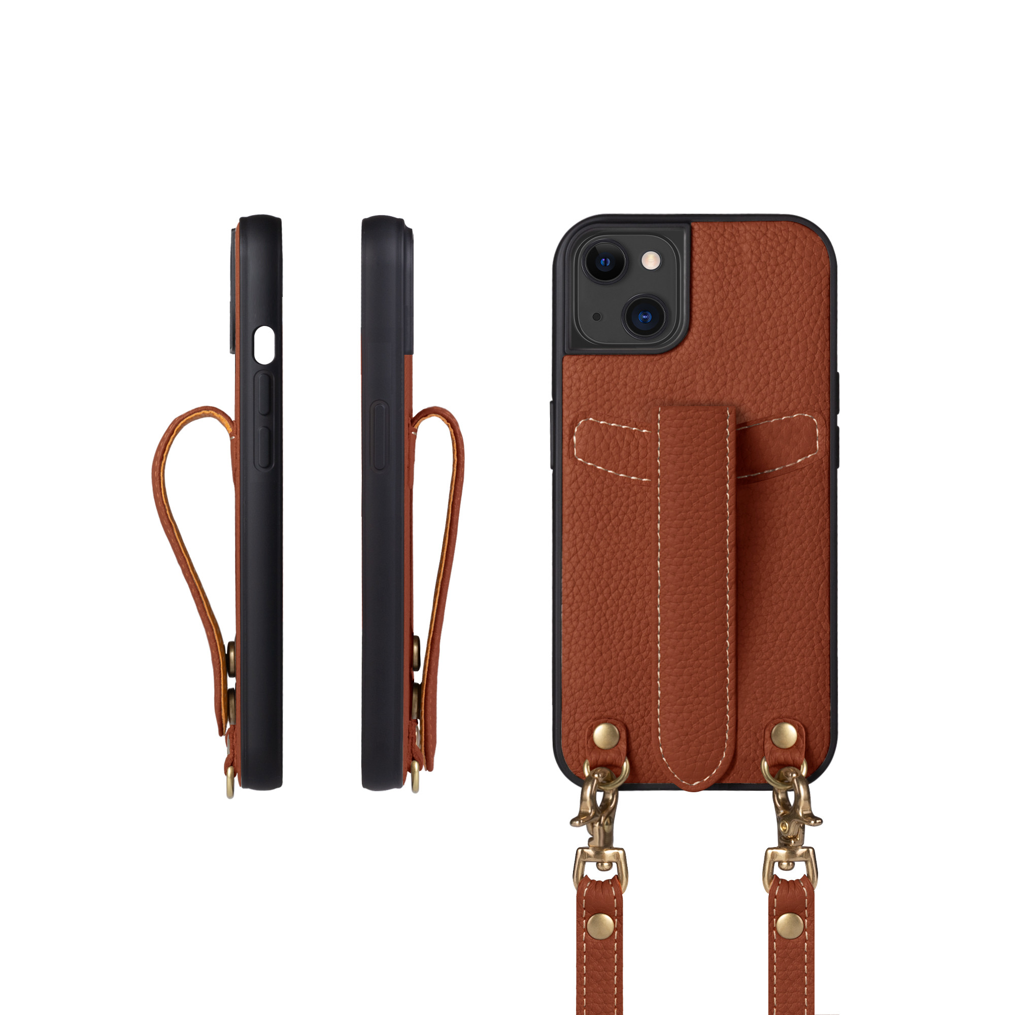 iPhone15 ショルダータイプ本革ケース 落下防止ベルト付き＜COPG＞