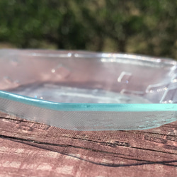 昭和レトロガラス食器　昭和型板ガラス食器　小皿　マルチトレイ　ガラス名古都　SDGs 3枚目の画像