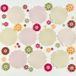 クラフトパンチのお花とカード(5.7cm)のセット〜寄せ書き ペーパー