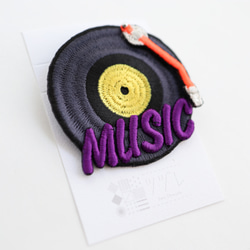 music 刺繍ブローチ 2枚目の画像