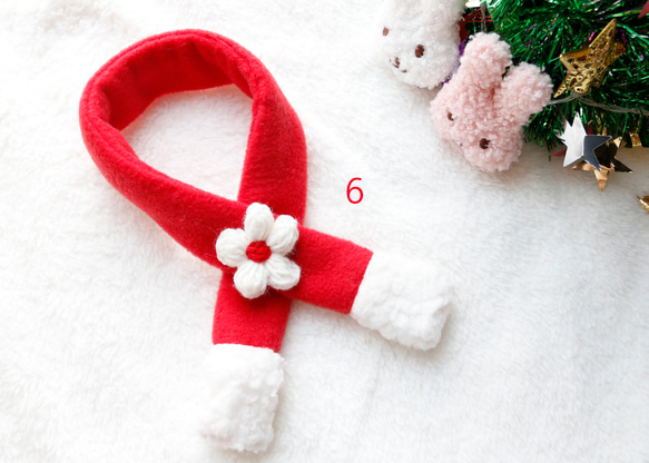 ウサギ用 クリスマス ネック リボン/帽子 5枚目の画像