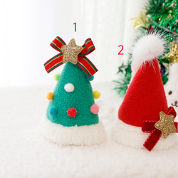 ウサギ用 クリスマス ネック リボン/帽子 2枚目の画像