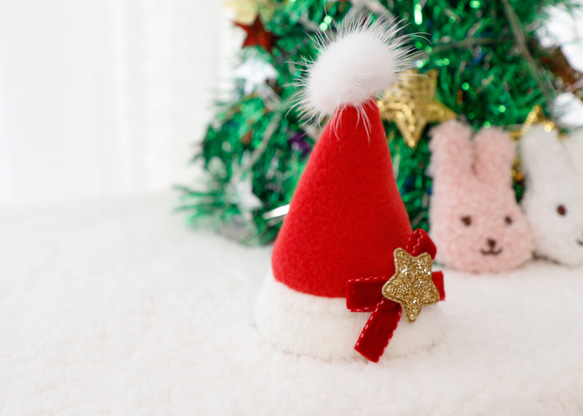 ウサギ用 クリスマス ネック リボン/帽子 16枚目の画像