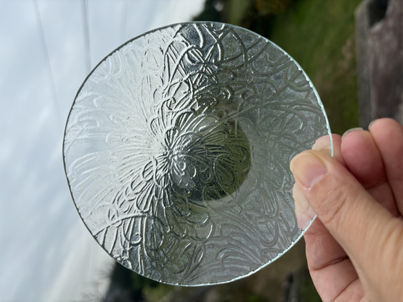 ガラス フリル皿 昭和レトロ お皿 径25cm ガラス フリル皿 昭和レトロ お皿 径25cm