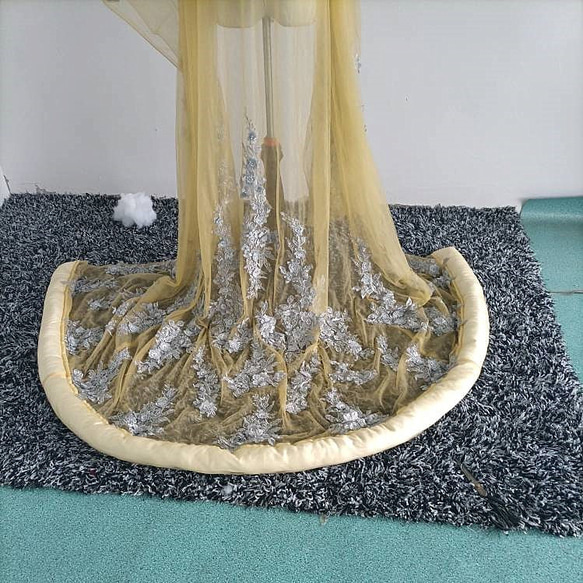 高品質！チュール打掛　着物　オーバードレス　レース羽織　ウエディングドレス　お色直し うす衣 花嫁和装 色打掛 XL ドレス