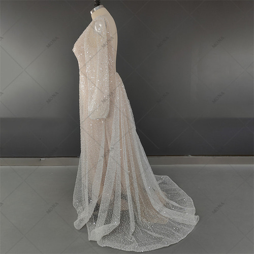 背中空き Vネック 上品 エレガントウェディングドレス パーティー  