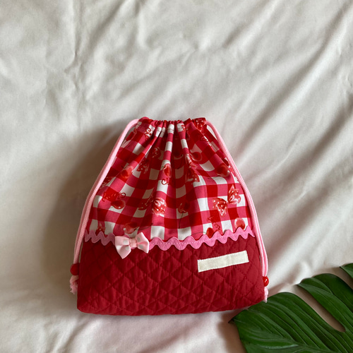 Me 様　確認　ランチョンマット　給食袋　さくらんぼ　いちご　フリル　オーダー Me 様 確認 ランチョンマット 給食袋 さくらんぼ いちご フリル