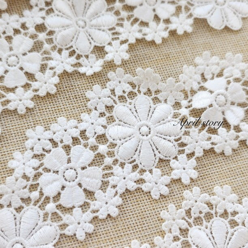 1枚/花 フラワー ホワイト 上品 優雅 大人可愛い ケミカルレース