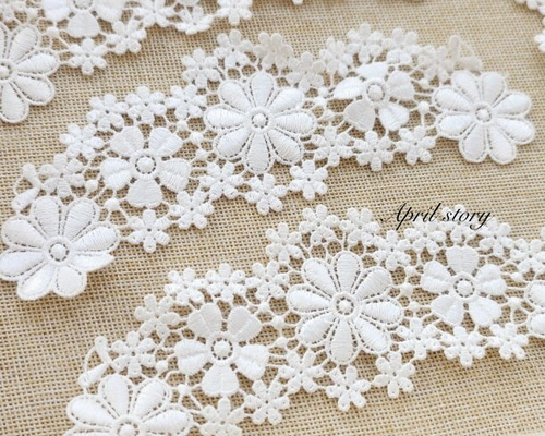 1枚/花 フラワー ホワイト 上品 優雅 大人可愛い ケミカルレース