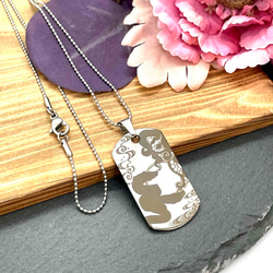 ドッグタグネックレス メタル製 彫刻デザイン ドッグタグ】深海の怪物デザイン ステンレスネックレス