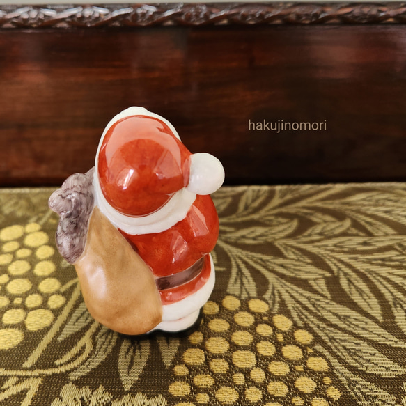 (限定1) クリスマス★小さなサンタクロース人形(赤)　磁器製　ハンドペイント 3枚目の画像