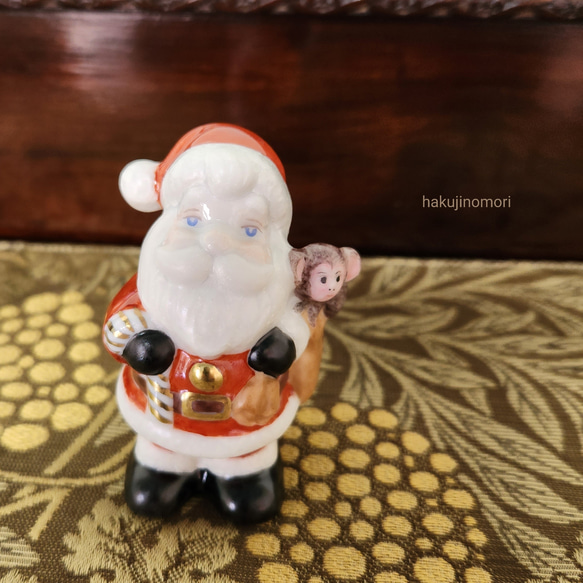 手描き 限定1) クリスマス☆小さなサンタクロース人形(赤) 磁器