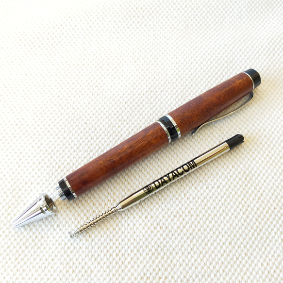 楠杢拭き漆・シガータイプボールペン（オプション：ジェットストリーム対応）2310-04 4枚目の画像