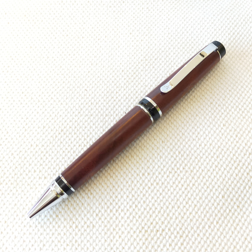 楠杢拭き漆・シガータイプボールペン（オプション：ジェットストリーム