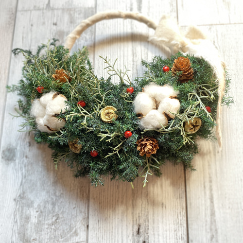 5.クリスマスハーフリース Christmas half wreath 2021 クリスマスハーフリース