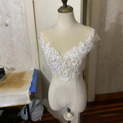 エレガント ウエディングドレス トップスのみ 　ボレロ　3D立体レース刺繍 花嫁 1枚目の画像