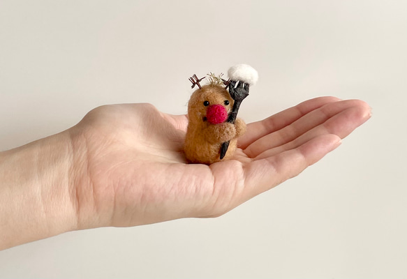 食いしん坊のクリスマスオーナメント　サンタクロース、トナカイなど5点セット❄︎ 小さなツリーにおすすめ 3枚目の画像