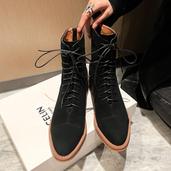 秋冬女式真皮鞋舒適短靴高跟靴 22 公分-24.5 公分 #864 黑色 ⭐免運費⭐ 第13張的照片