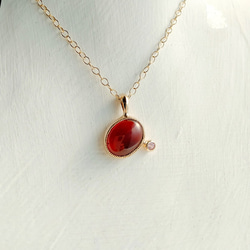 PT0080　Hessonite Garnet × Spinel　K10 Pendant 4枚目の画像