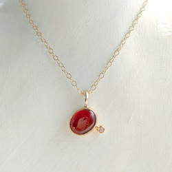 PT0080　Hessonite Garnet × Spinel　K10 Pendant 5枚目の画像