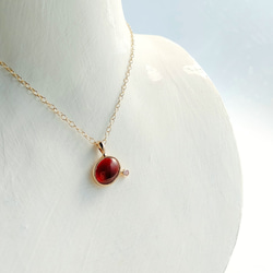 PT0080　Hessonite Garnet × Spinel　K10 Pendant 3枚目の画像