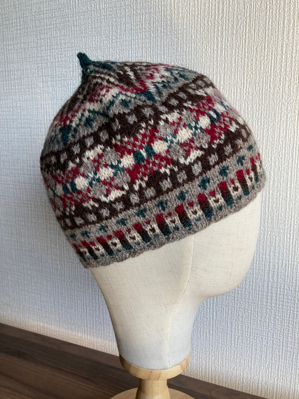 フェアアイルの伝統柄ニット帽子 ニット帽・ビーニー ニット工房