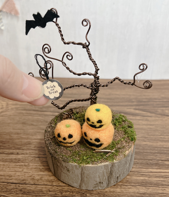 Creema限定【くらぷらか】ハロウィン置物② 羊毛フェルト 4枚目の画像