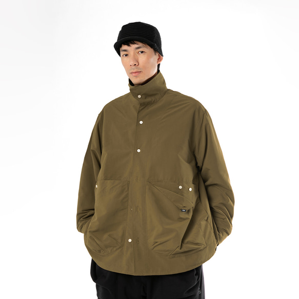 TMCAZ Stand Collar Shirt Jacket[Brown]立領襯衫夾克 第1張的照片