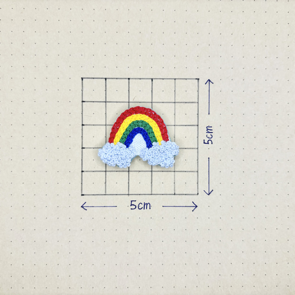 刺繍ブローチ　虹　雨　晴れ　レインボー　6月 3枚目の画像