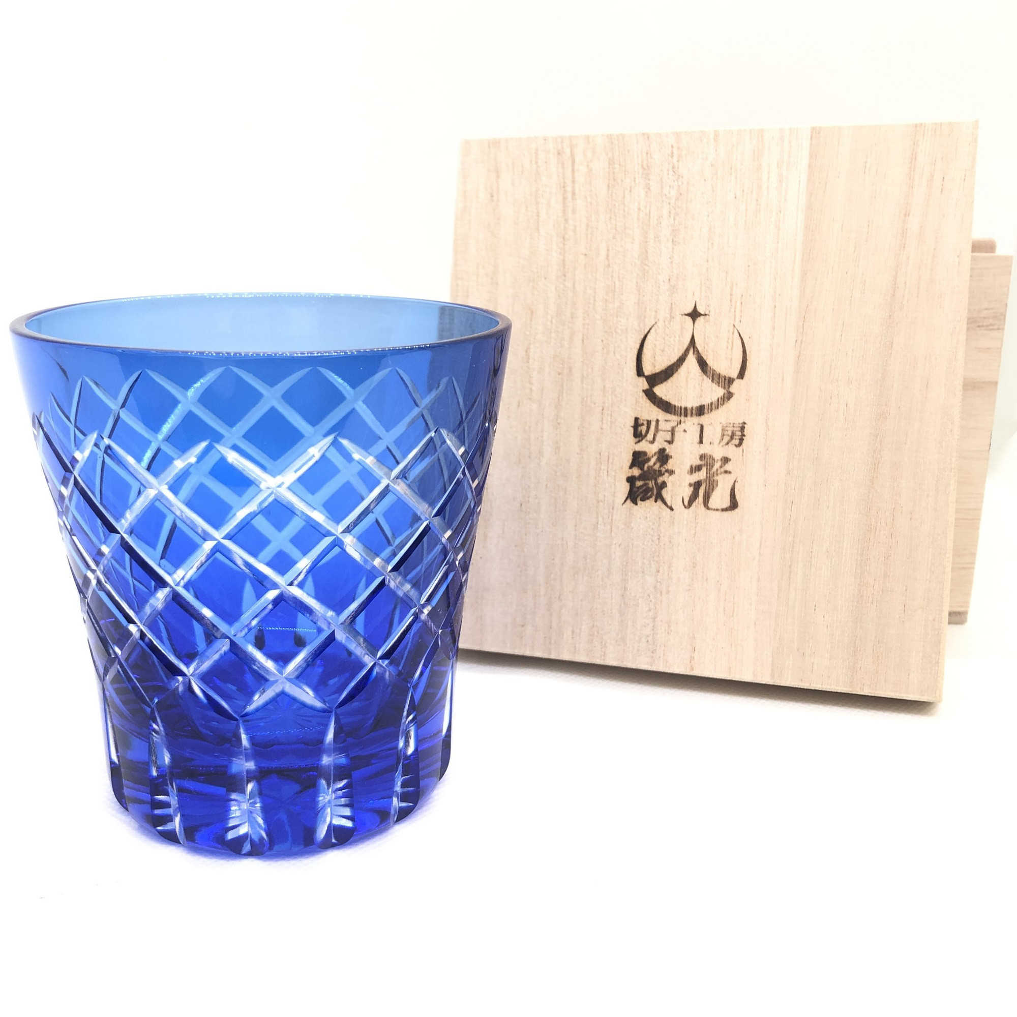 日本工芸会所属斉藤光作　矢来天開ロックグラス　切子グラス/コップ/切子作家/切子職人/デザイン性/オリジナリティ