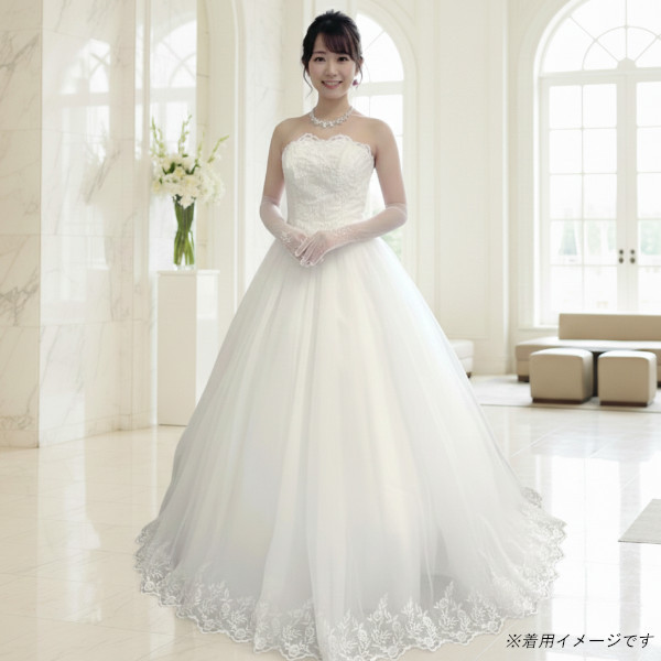 ウェディングドレス 刺繍入りビスチェ 結婚式 披露宴 花嫁ドレス 海外挙式gcd_8528