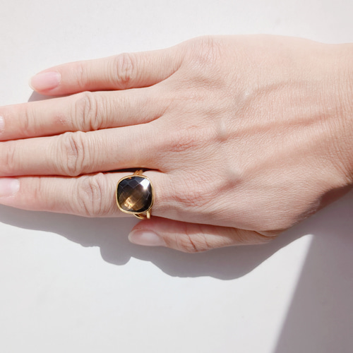 最新作☆『スモーキークォーツ』の世界でひとつの天然石リング 指輪