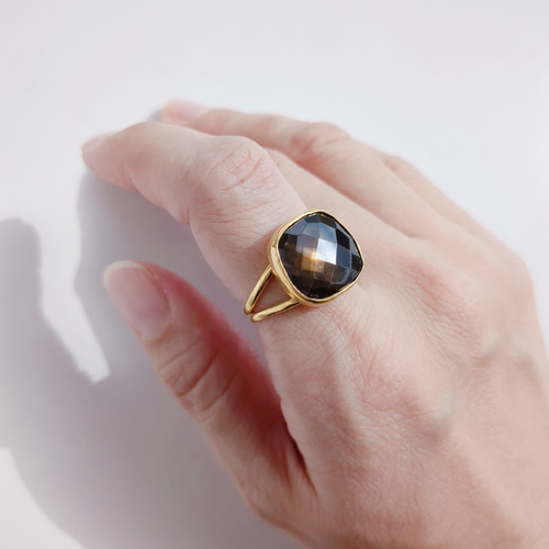 最新作☆『スモーキークォーツ』の世界でひとつの天然石リング 指輪