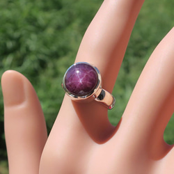 スタールビー シルバー オープンリング  star ruby freesize ring 6枚目の画像