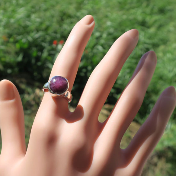 スタールビー シルバー オープンリング  star ruby freesize ring 7枚目の画像